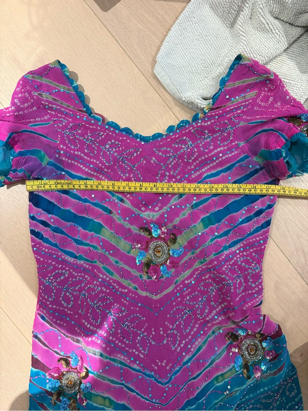 Gorgeous Silk Desi Beaded Sequin Colorful Embellished Dress Size S - Picture 9 of 11